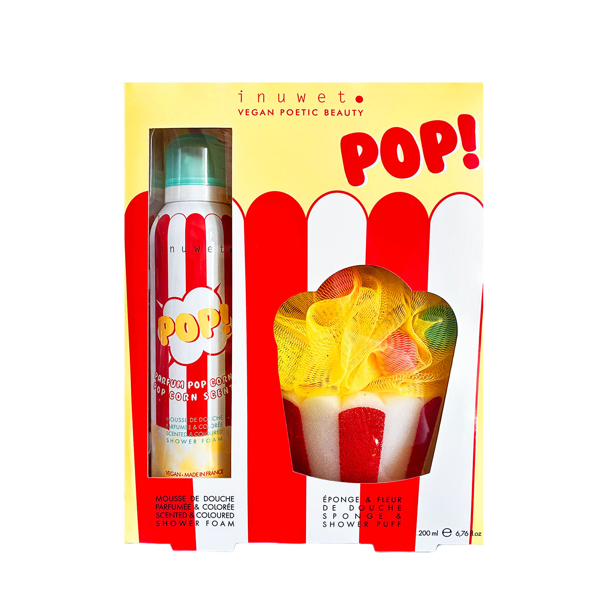 Inuwet Doucheset Pop! Corn - Doucheschuim en Badspons