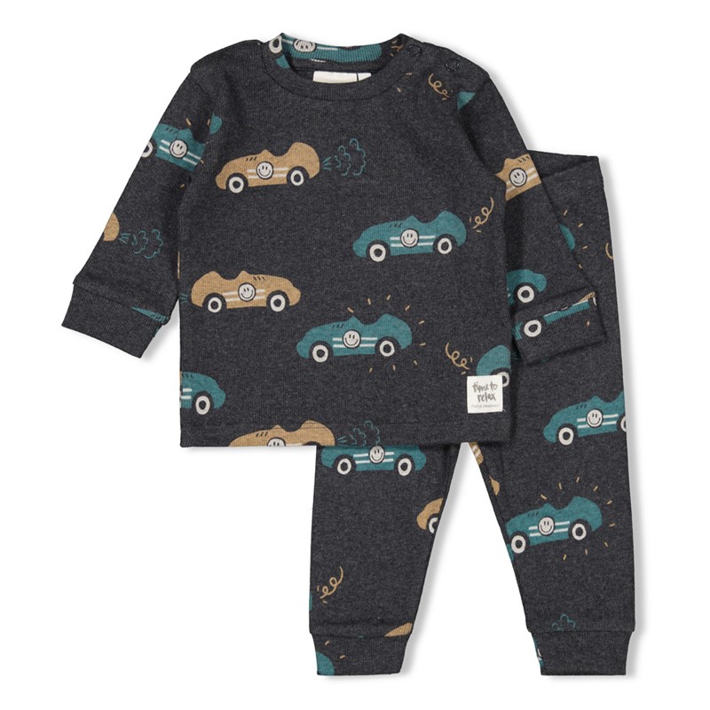 Feetje Premium Pyjama Kids Ricky Racer Antraciet melange