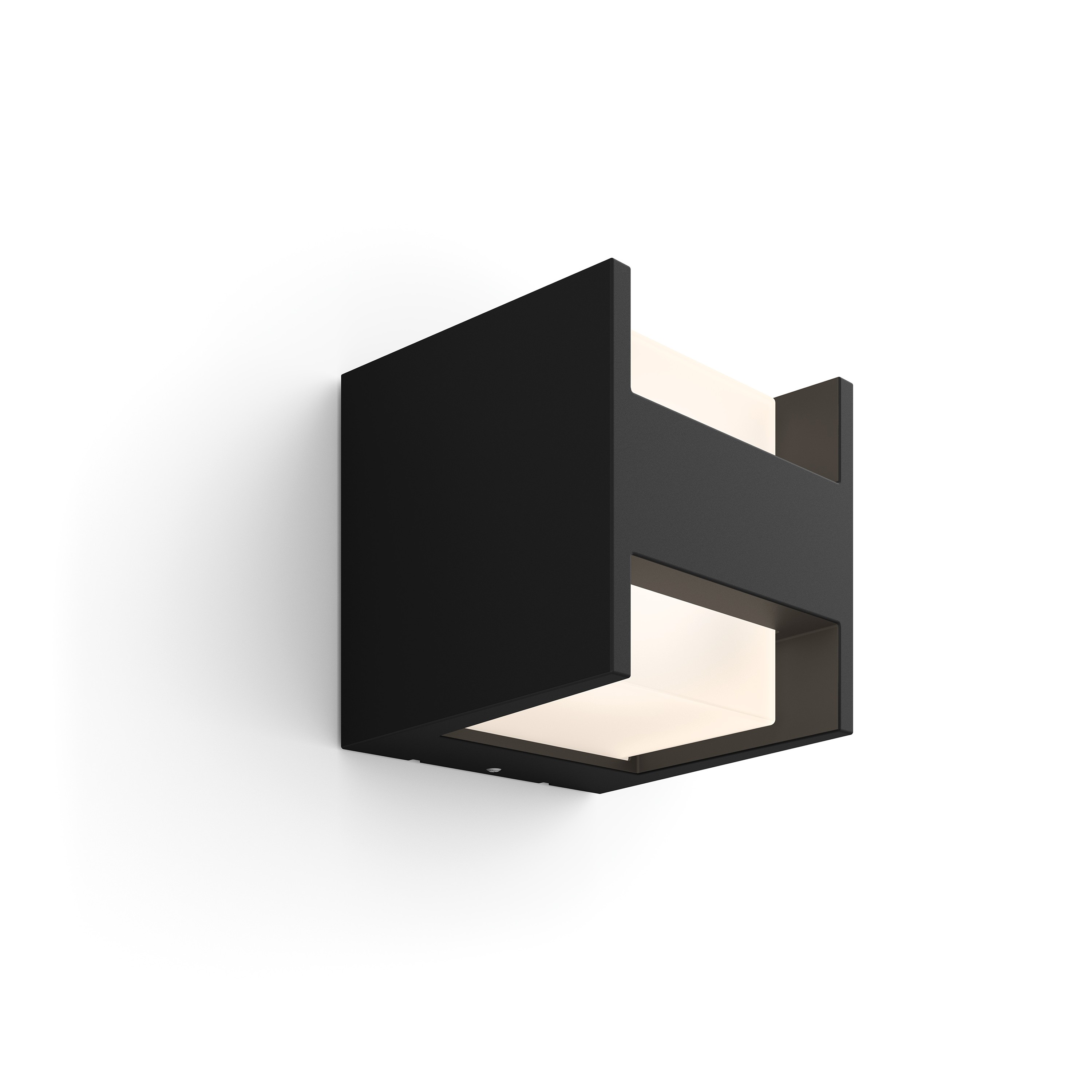 Philips Hue Wandlicht Fuzo Zwart Vierkant Geintegreerd 15W IP44 Outdoor