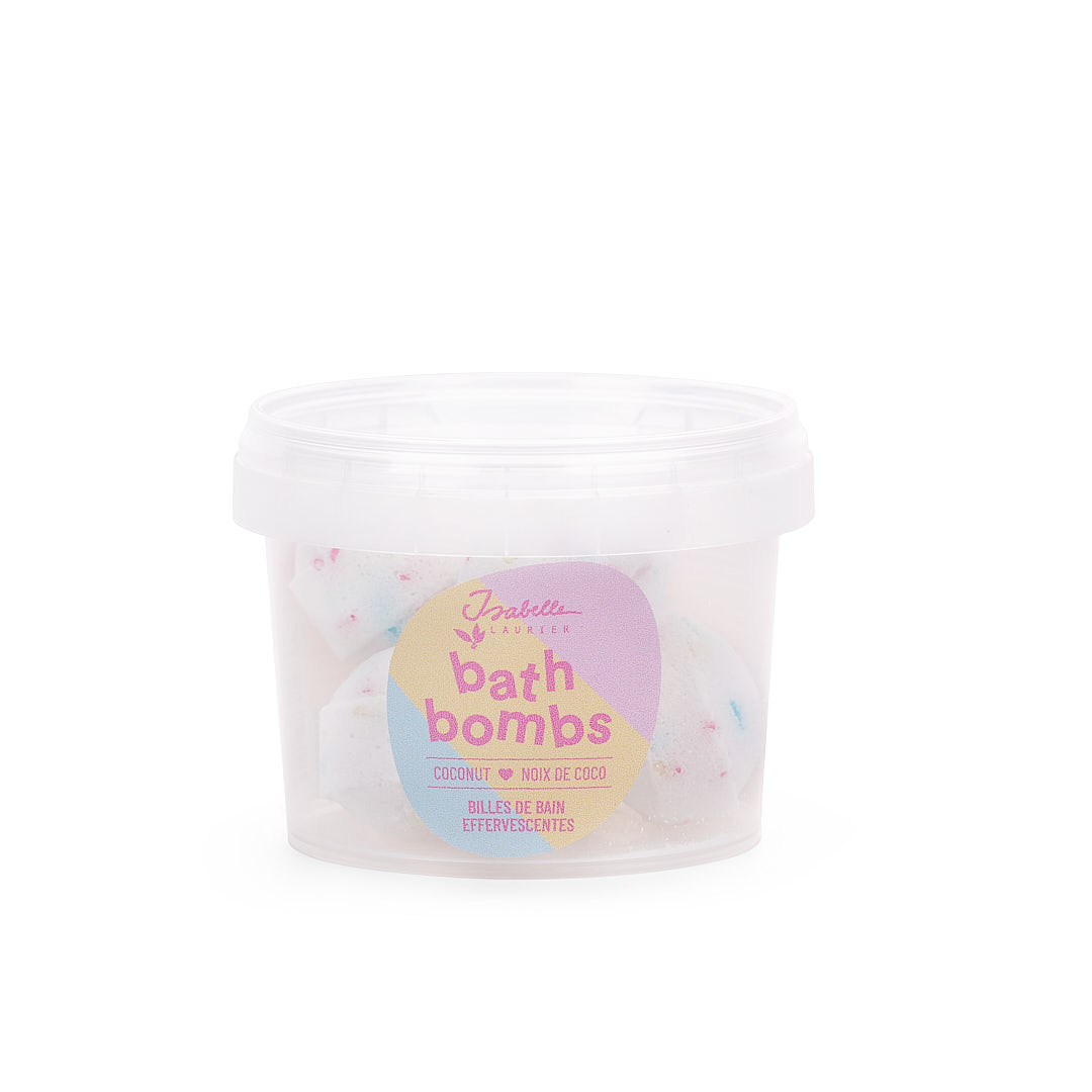 Isabelle Laurier Badbruisknikkers Kokosnoot 5 stuks - Wit met Regenboog Sprinkles - 5x 8g