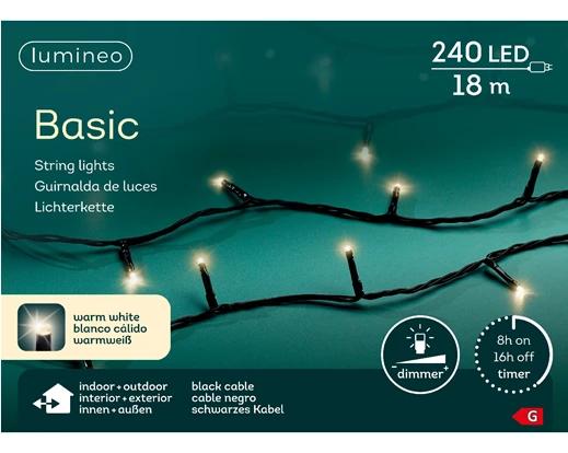 Kerstverlichting Basic LED 18m - 240 Lights - Black/Warm White - In/Outdoor