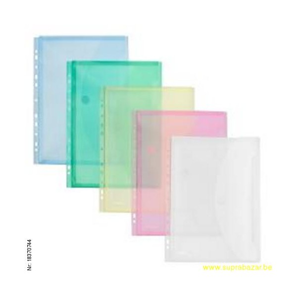 Foldersys Envelop A4 PP Velcro Sluiting assorti - Prijs per Stuk Foldersys Envelop A4 PP Velcro Sluiting assorti - Prijs per Stuk