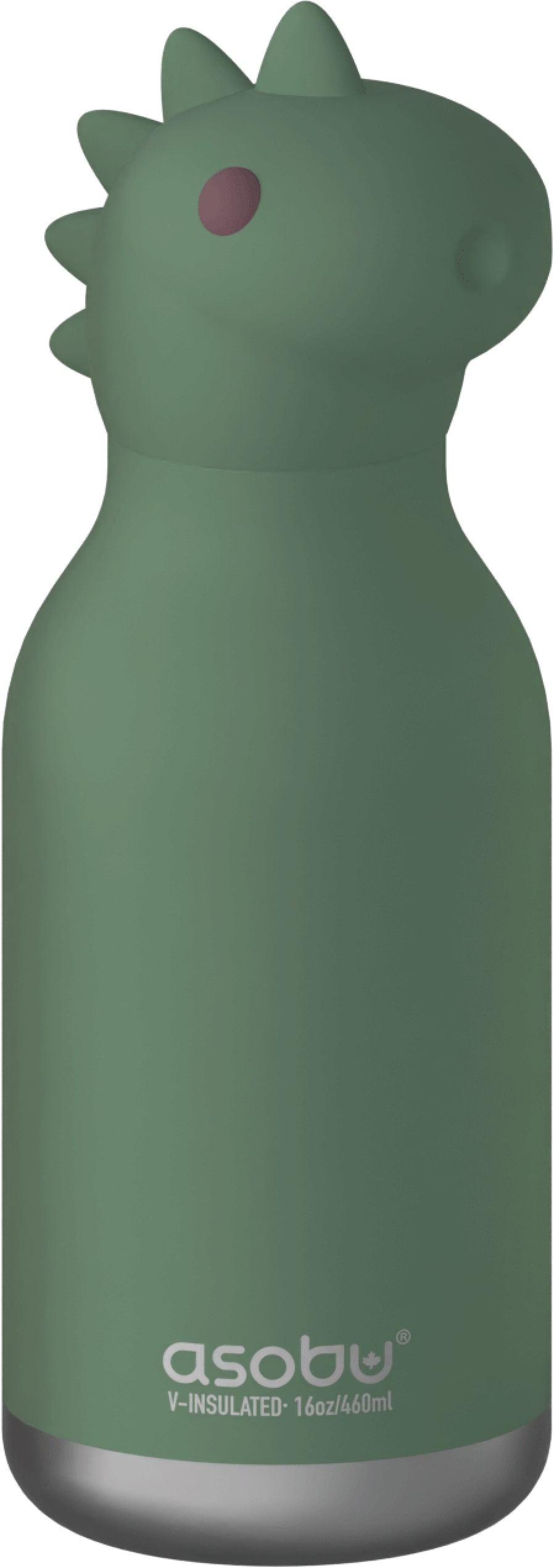 Asobu Isoleerfles Bestie 460ml Cillian The Dino - RVS - Double Wall - met Siliconen Rietje