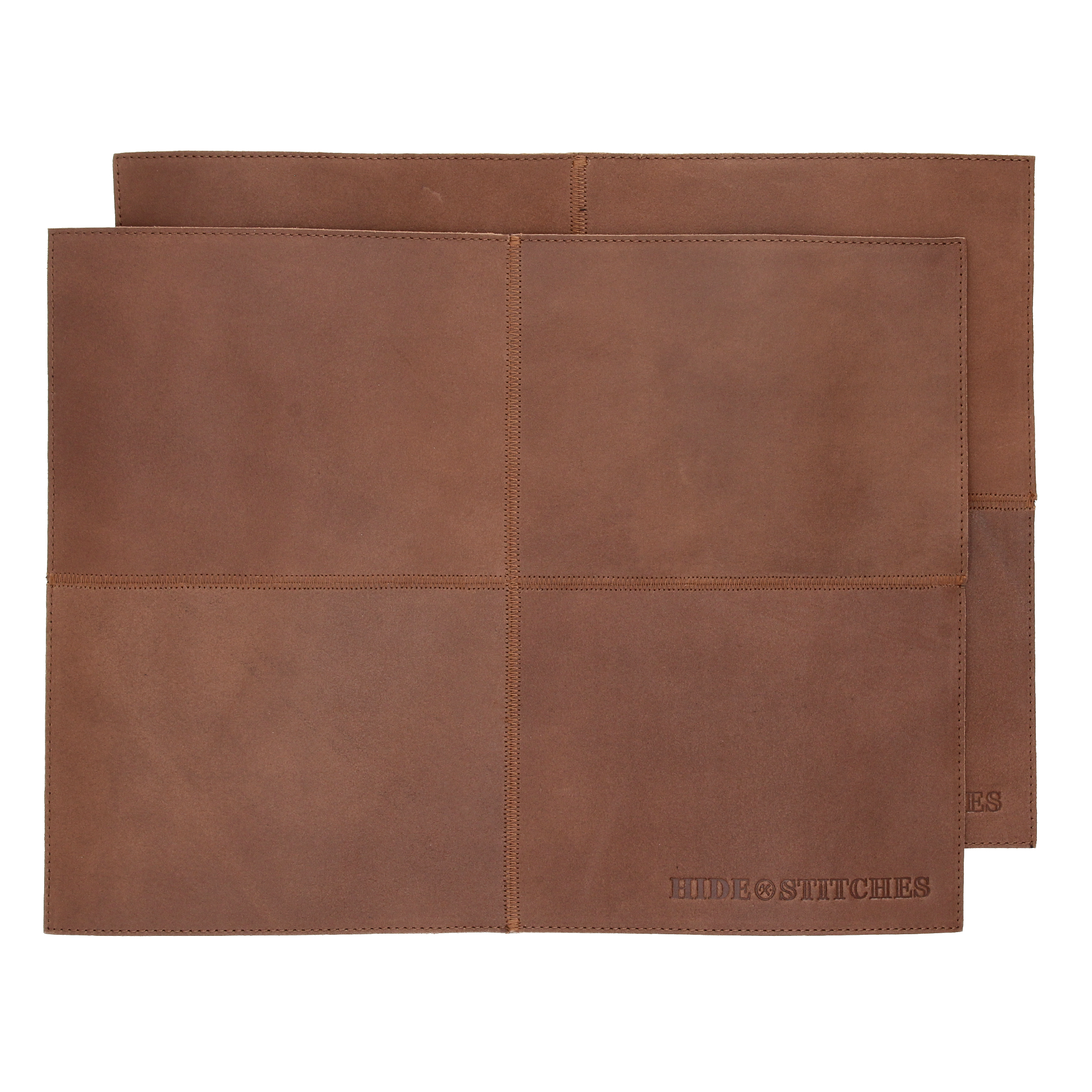 Hide & Stitches Placemats Bruin Leder 2 stuks - 42x32 cm