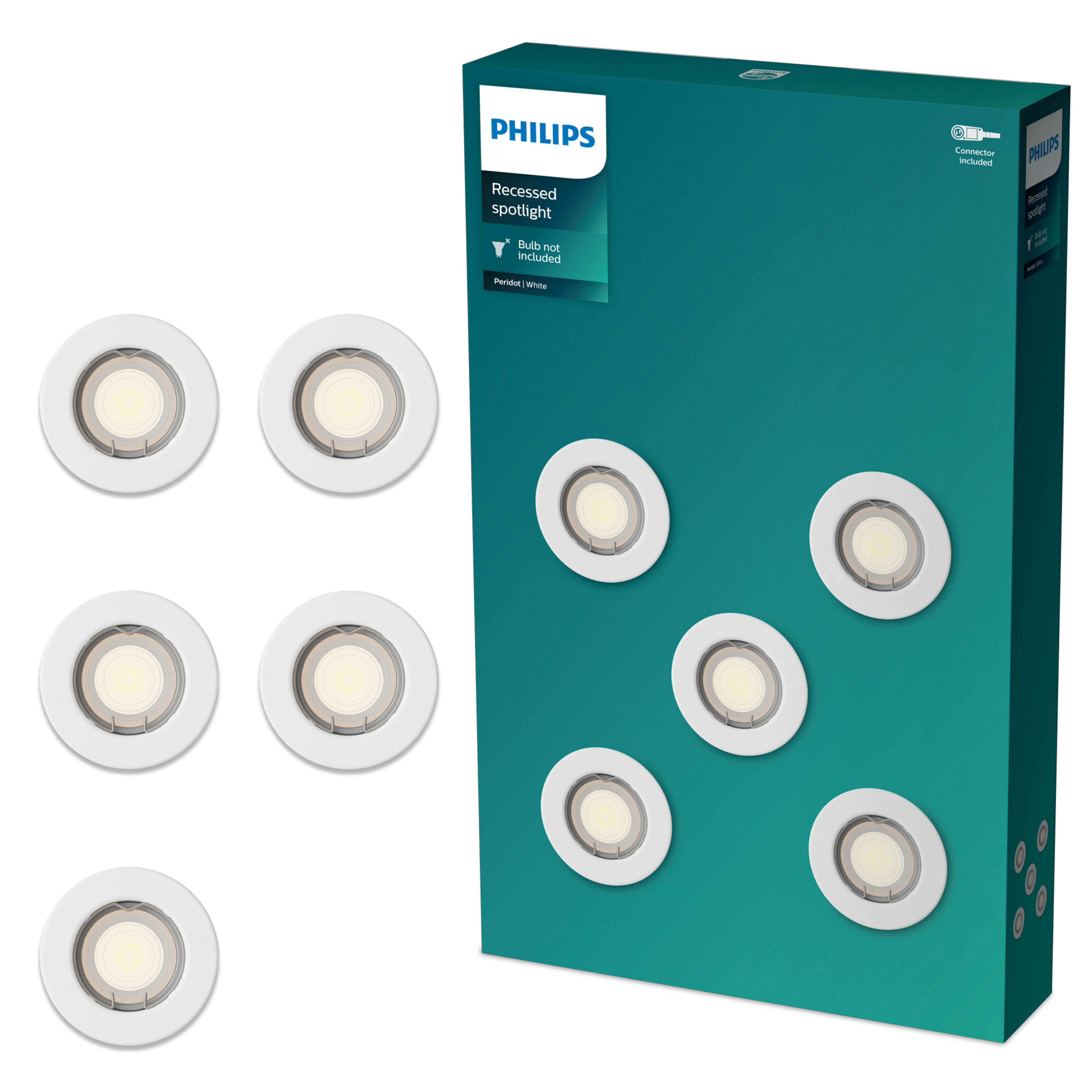Philips Inbouwspot Peridot Rond GU10 Wit - 5 stuks