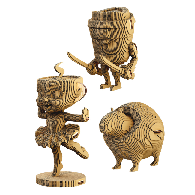 Cartonic 3D Puzzel Ballerina Cappuccina & Friends - 3-delig - Karton - 301 stuks