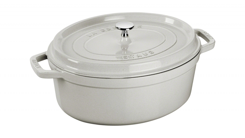 Staub Cocotte White Truffle 31cm Ovaal - Gietijzer - alle Vuren