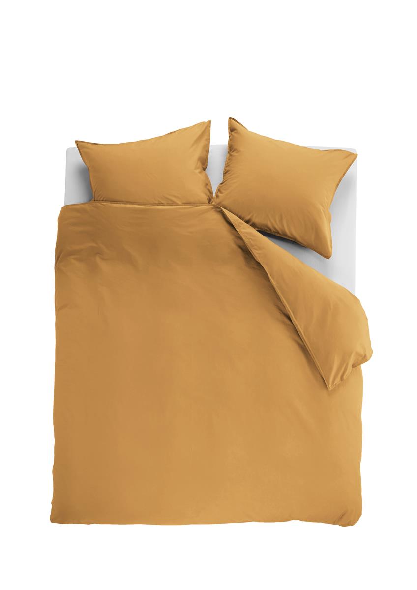 Ambiante Dekbedovertrek Uni 200x200-220 cm Katoen Oker