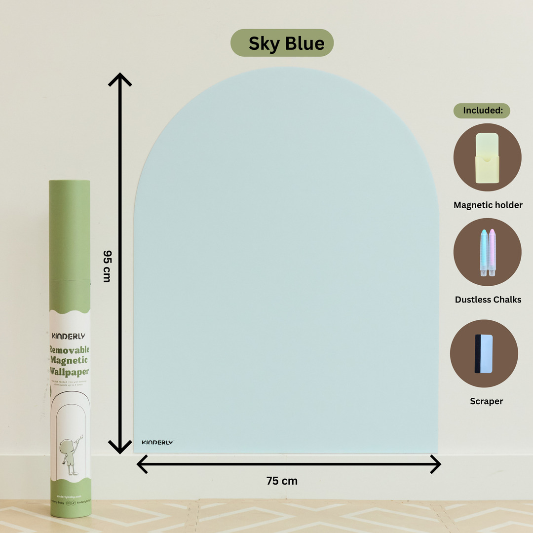Kinderly Muurbord Magnetisch-Verplaatsbaar Sky Blue 95x75 cm