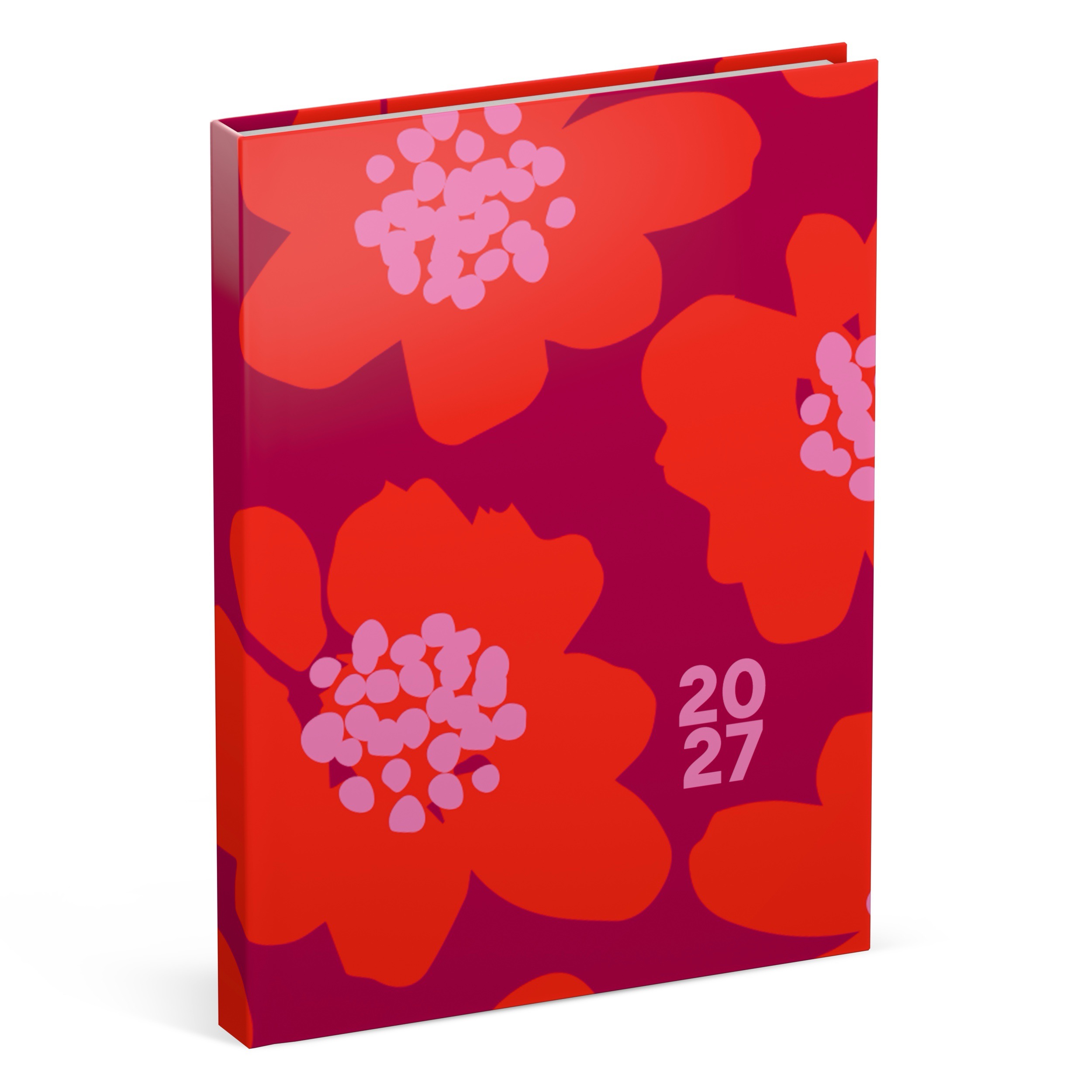 Agenda 2027 Flowers Bold Rood 1week/2pag 11x15 cm