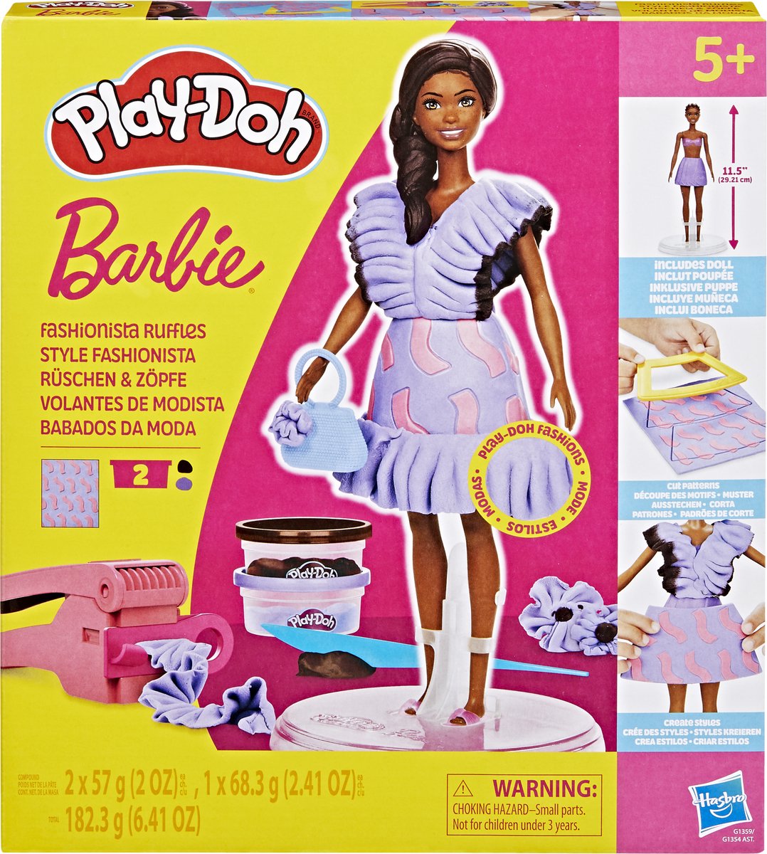Play-Doh Barbie Fashionista Ruggles Bruin haar