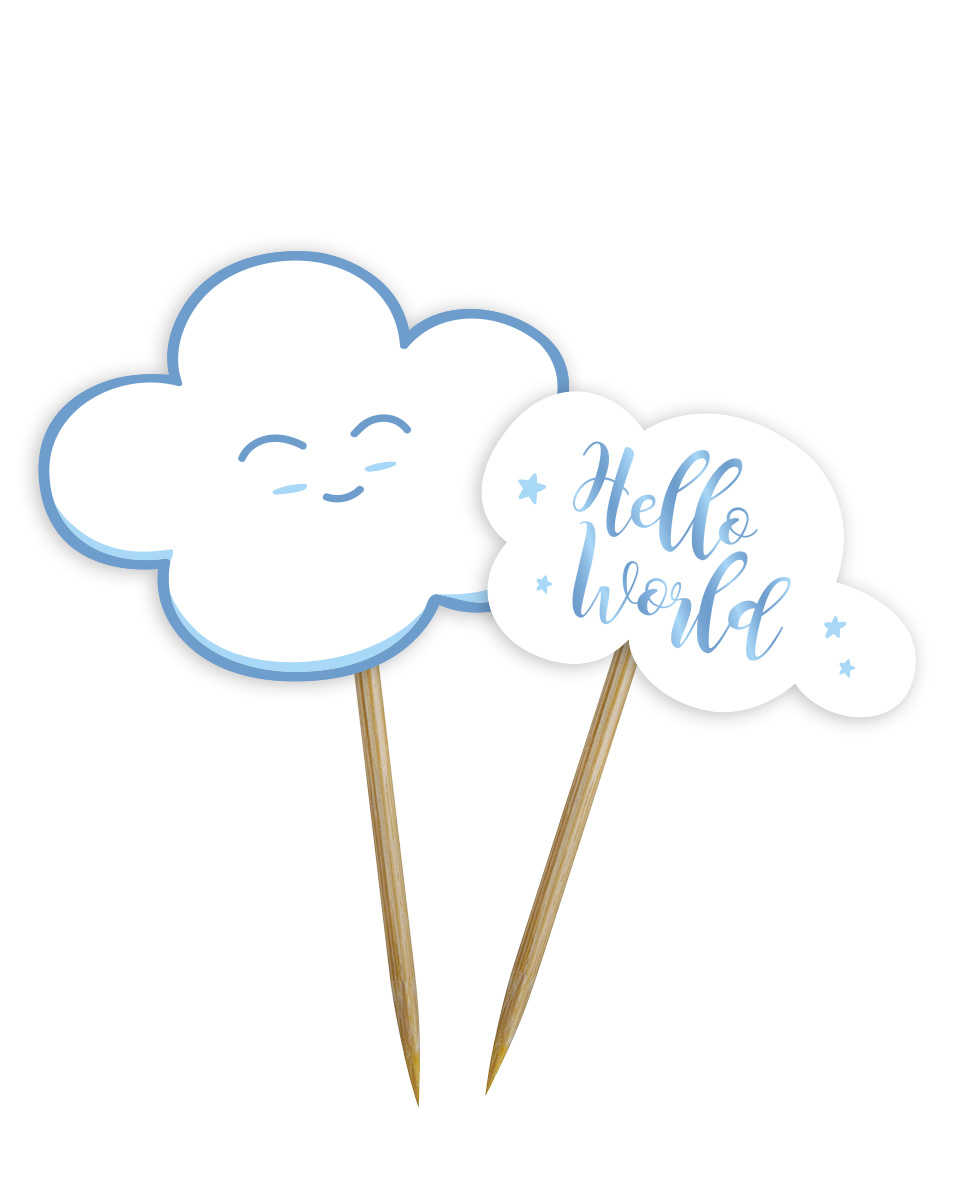 Prikkers Babyshower Jongen Blauw 24 stuks