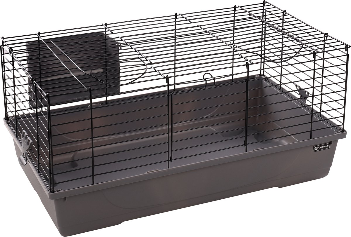 Flamingo Cavia- en Dwergkonijnenkooi Mobi Grijs 75 x 47 x 40 cm