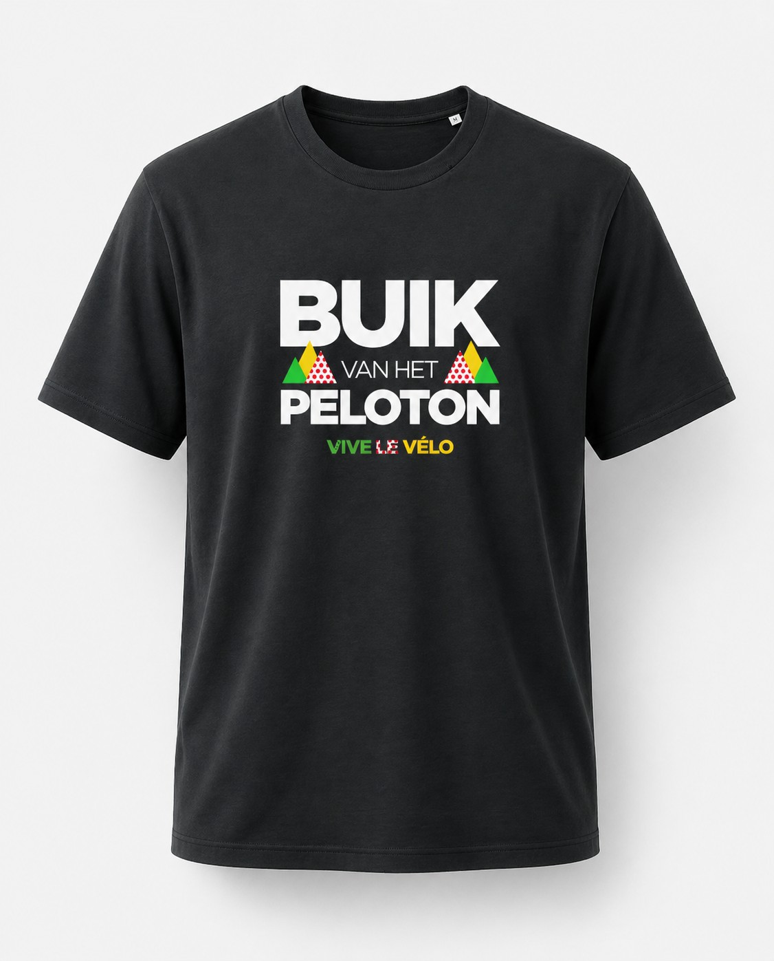 Vive le Vélo T-shirt Unisex Buik van het Peleton Medium Fit Black - x-small