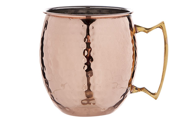 Cosy&Trendy Drinkbeker Moscow 450ml met Oor - 8.5x10 cm - Gehamerd Koper