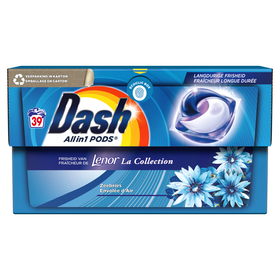 Dash Wasmiddel Pods All-in-1 Zeebries 39 stuks