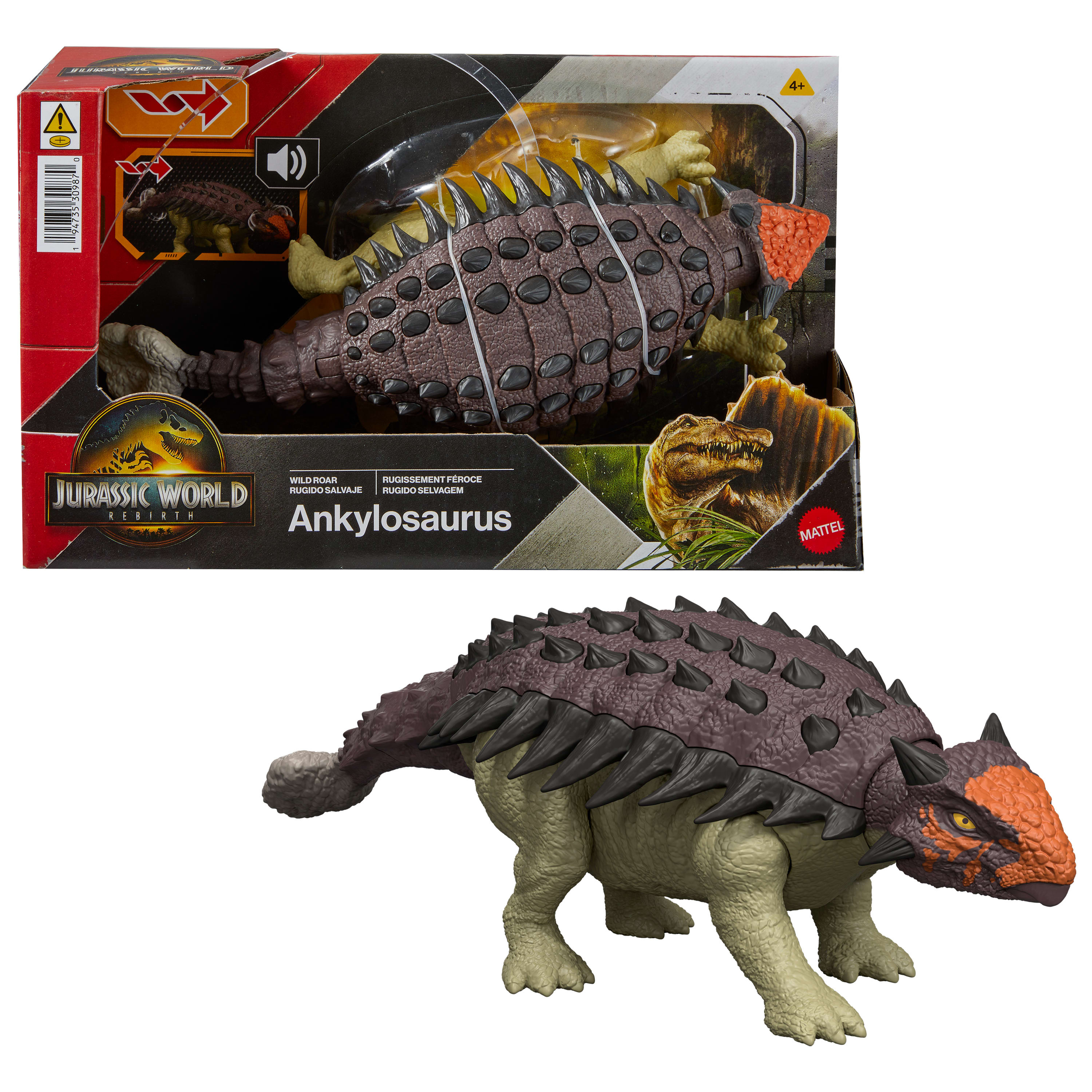 Jurassic World Rebirth Wild Roar Ankylosaurus