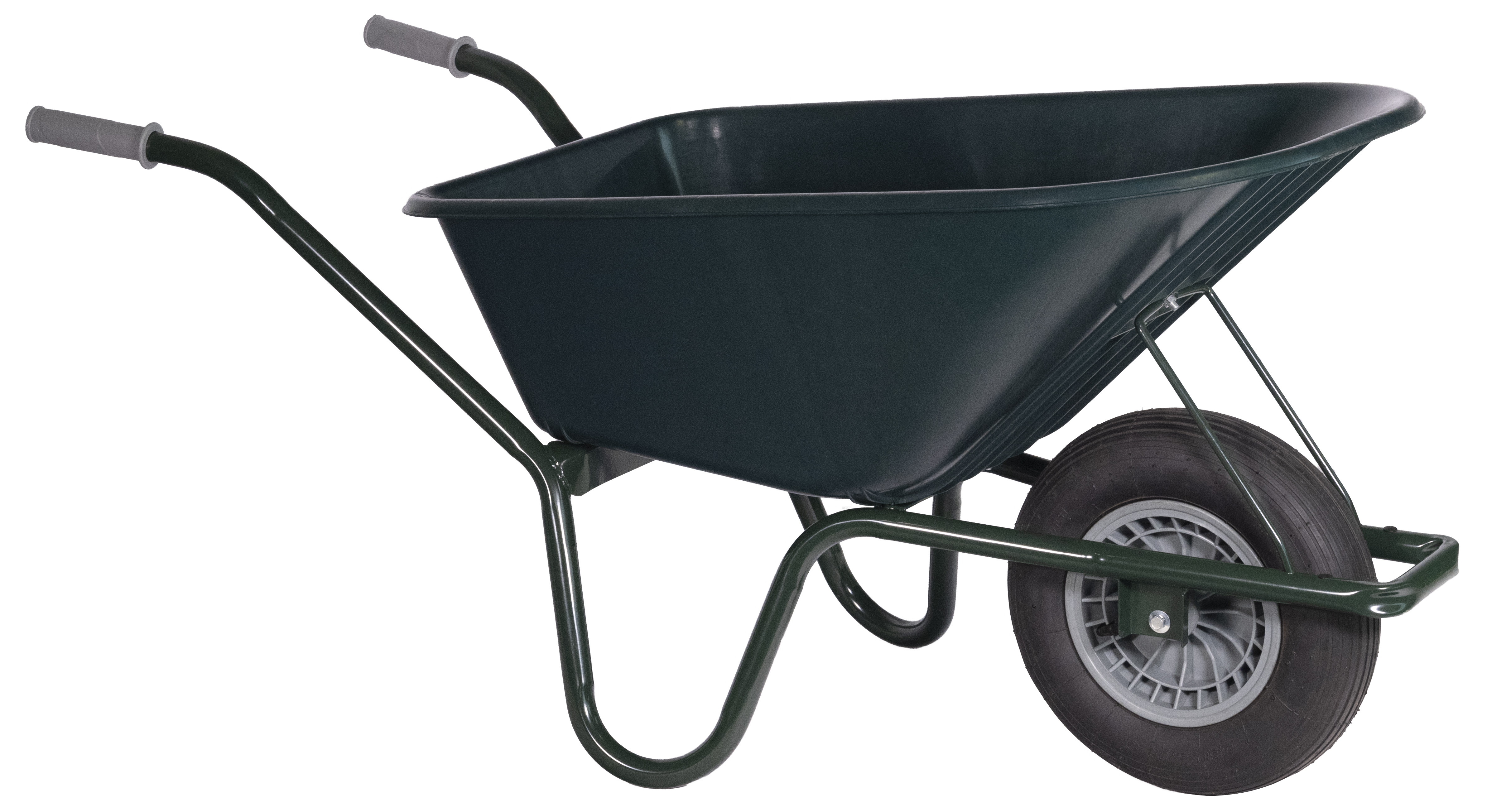 Tuin Kruiwagen Groen 100 Liter gecoat Onderstel