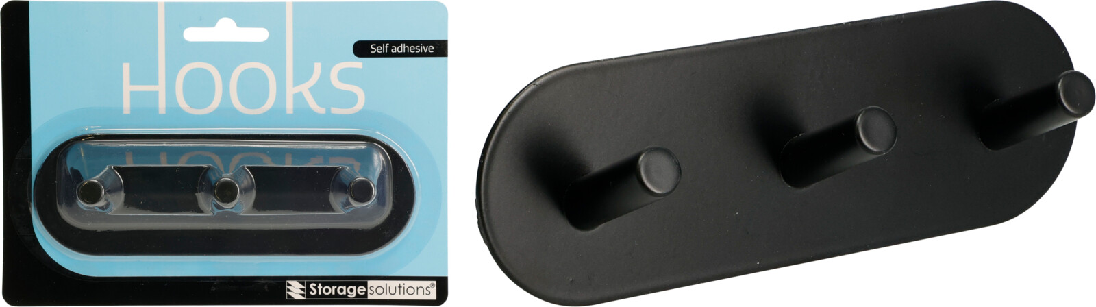 Handdoekhouder Zwart 3 stuks