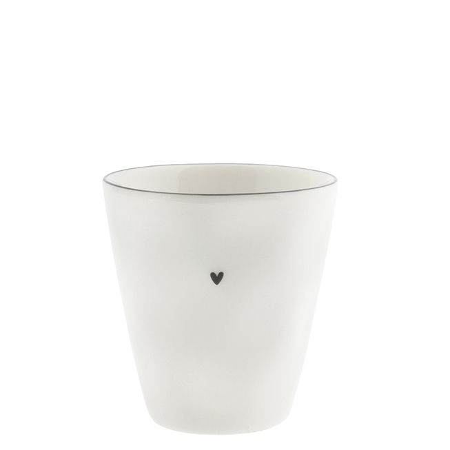 Bastion Collections Mok Black Heart 200ml - Keramiek - zonder Oor