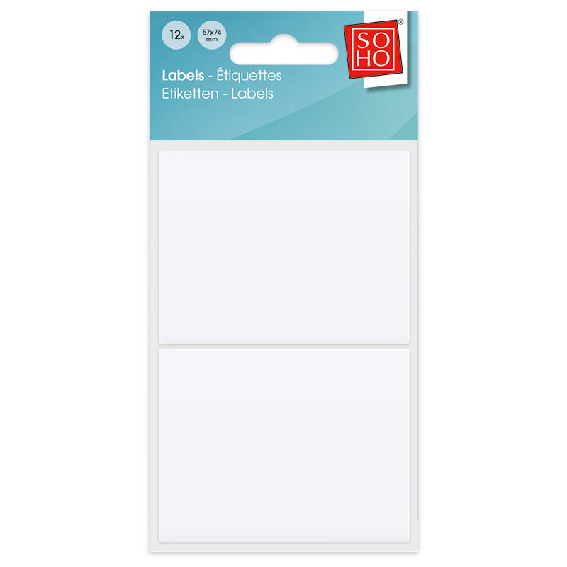 Soho Verzendetiket Wit 74x57 mm