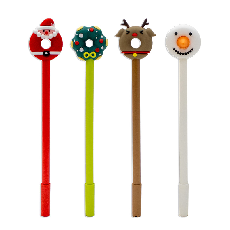 Balpen Donut Kerstfiguur assorti - prijs per stuk
