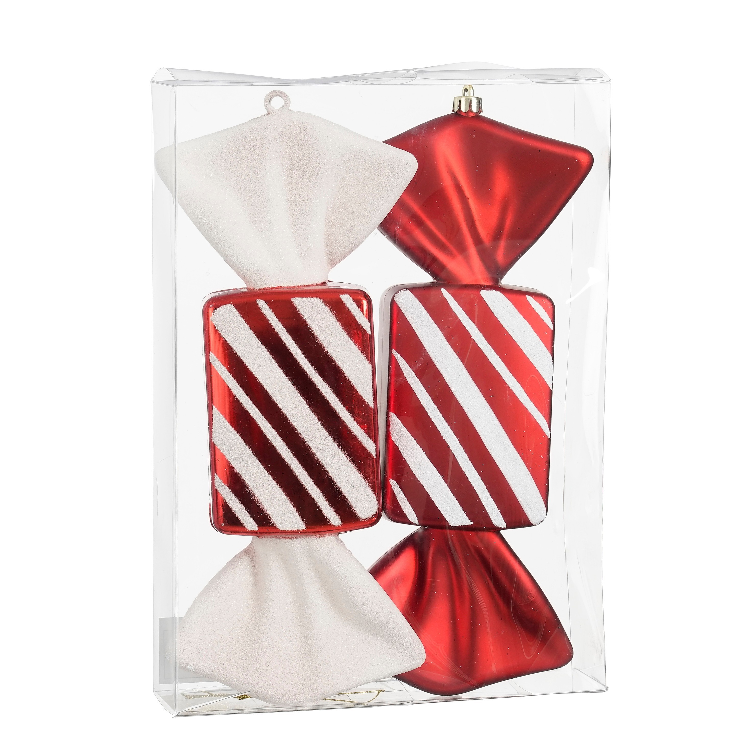 Boomhanger Mica Snoep set 2 stuks - 13.5x6x32 cm - Wit/Rood