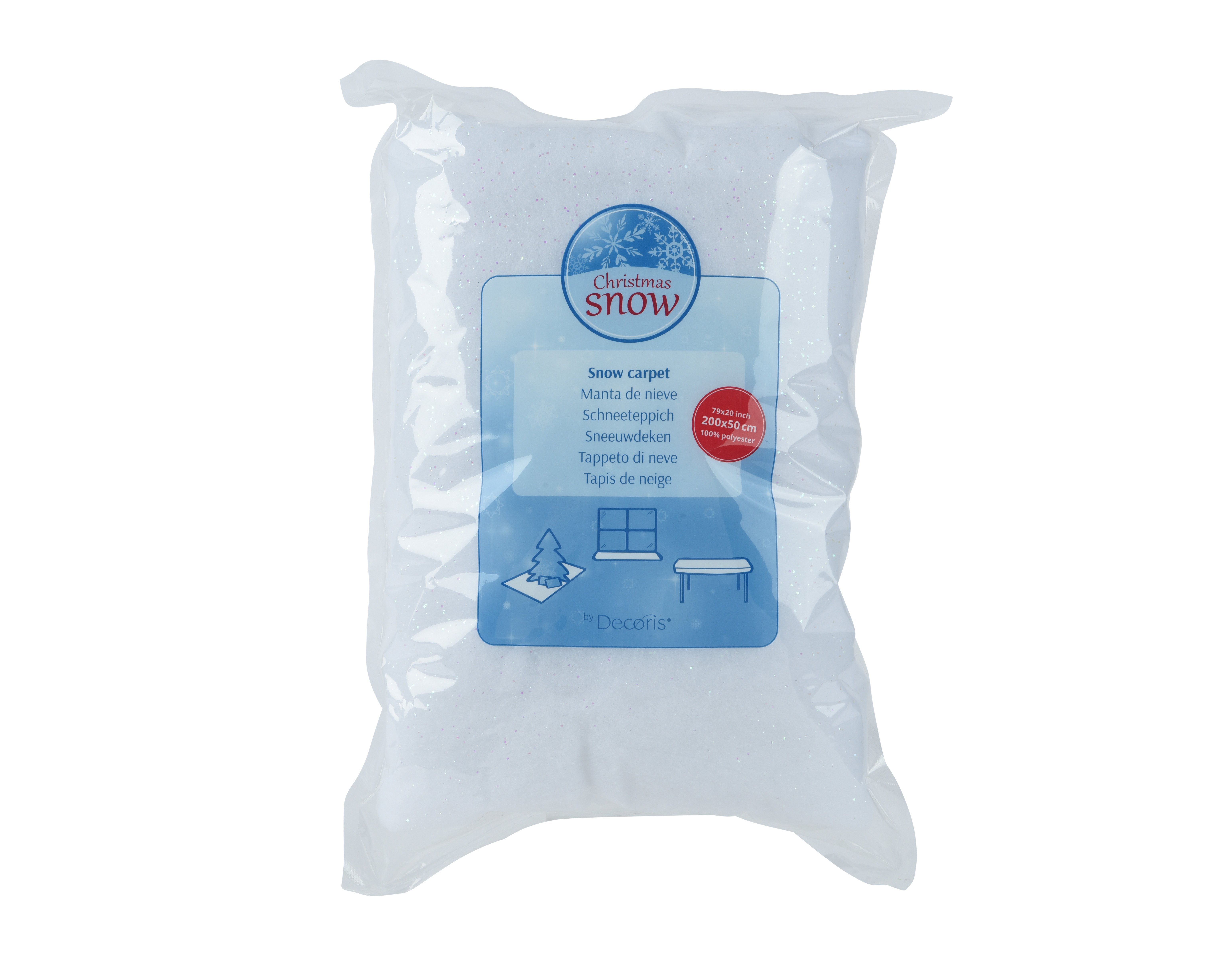 Sneeuwtapijt Wit Iris Glitter 200x50 cm - Polyester