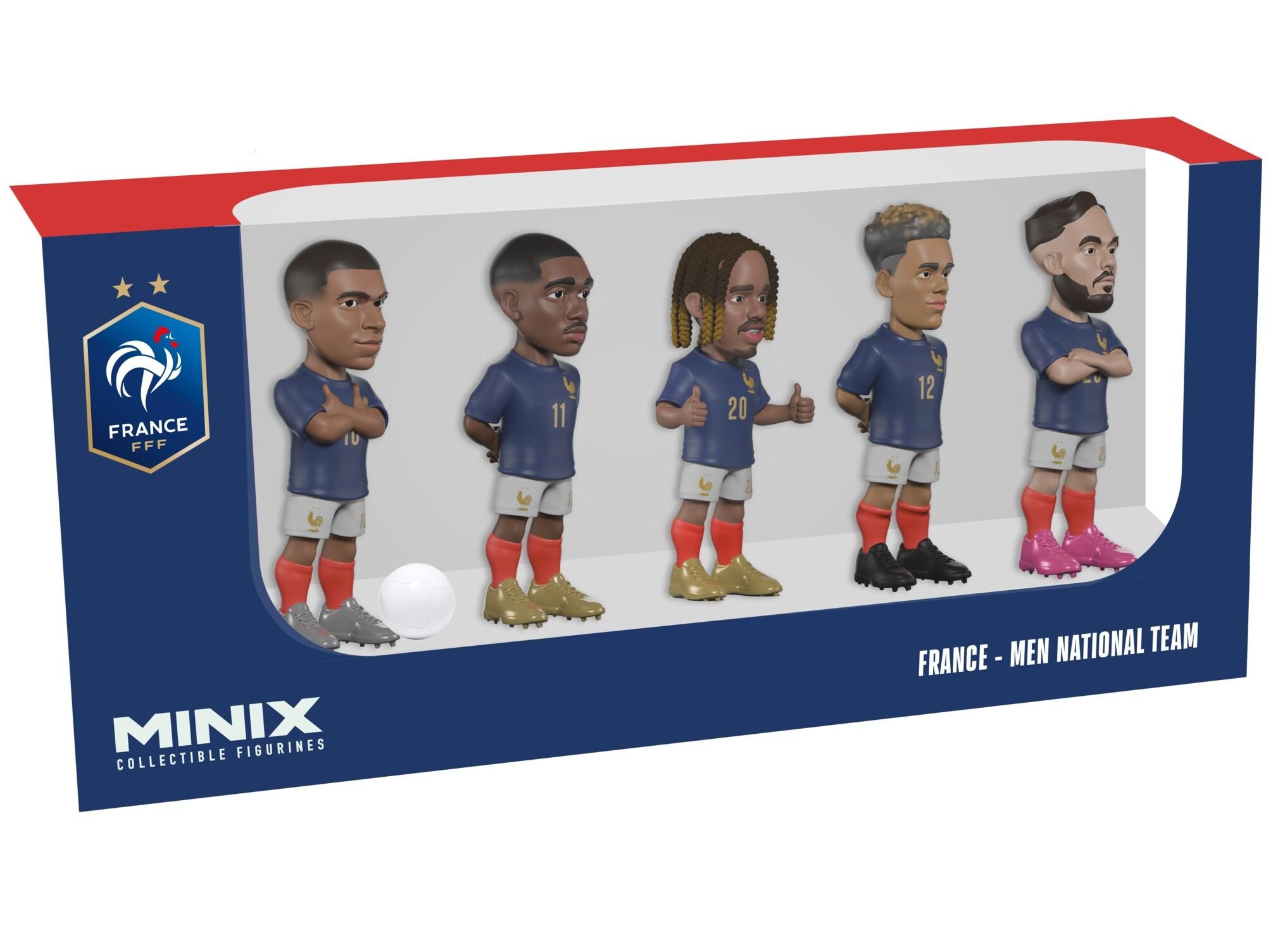 Minix 5 Figuren 7 cm - Frankrijk Mbappé, Dembelé, Barcola, Doué, Cherki