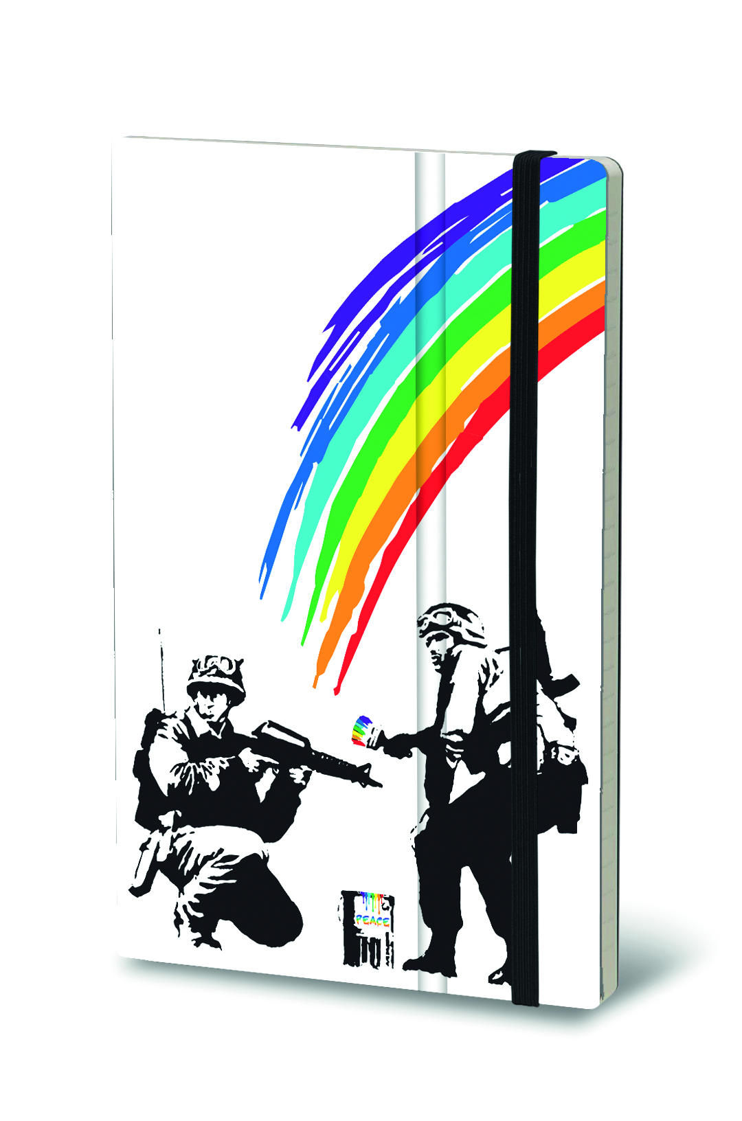 Stifflexible Notebook Art Banksy Gelijnd-Blanco-Geruit 144 vel - 13x21 cm