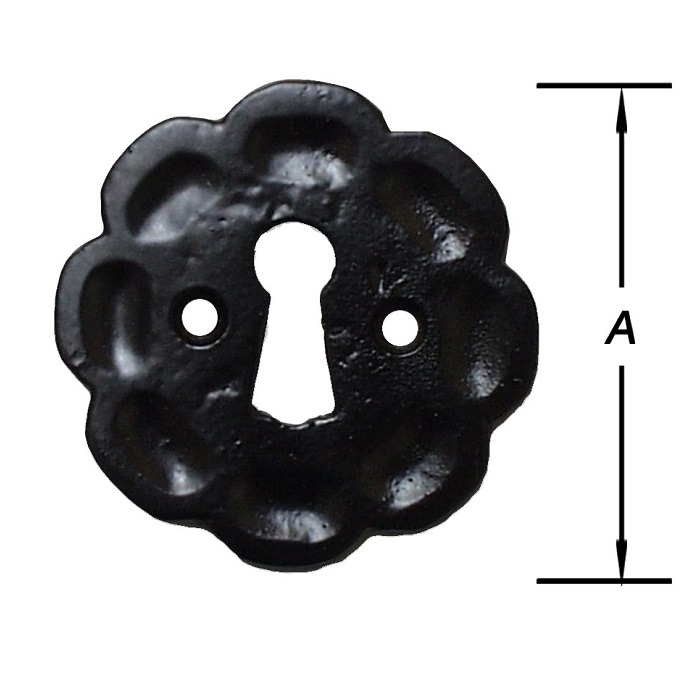 Pacostar Afdekplaatje Baardsleutelgat Smeedijzer Mat Zwart 56 mm 2 stuks