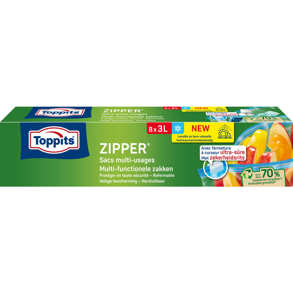 Toppits Multi-Functionele zakken 3l Zipper