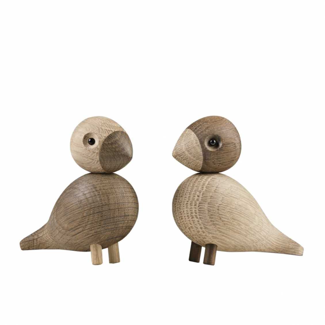 Kay Bojesen Vogels Lovebirds Oak/Smoked Oak set 2 stuks 9.5x9x5 cm - Eikenhout