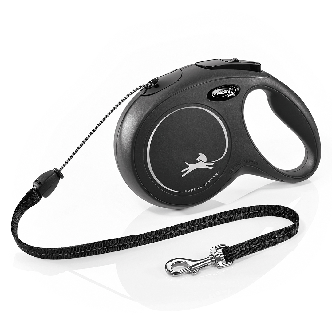 Flexi Leiband New Classic Touw M 8 m Zwart