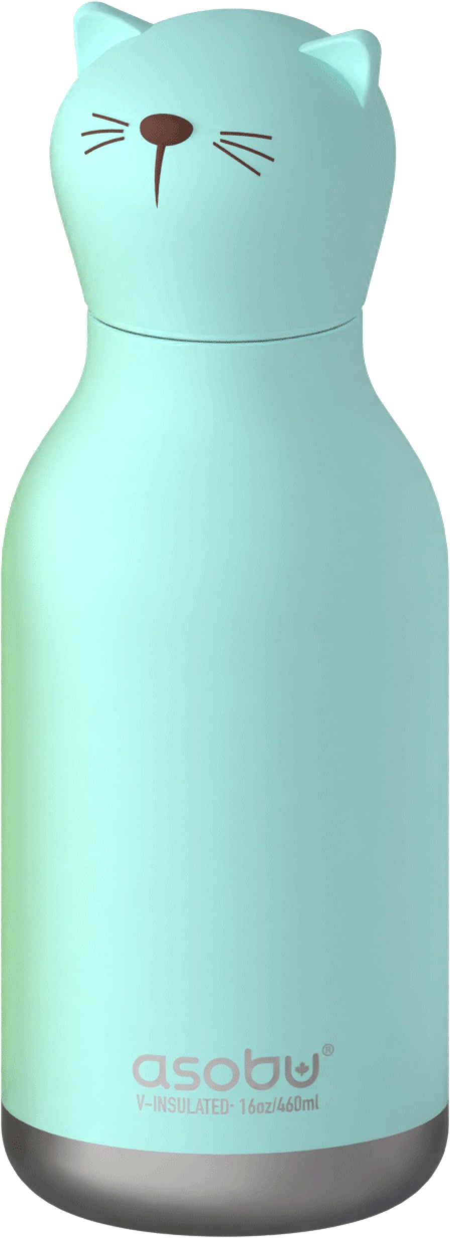 Asobu Isoleerfles Bestie 460ml Kiki The Cat - RVS - Double Wall - met Siliconen Rietje
