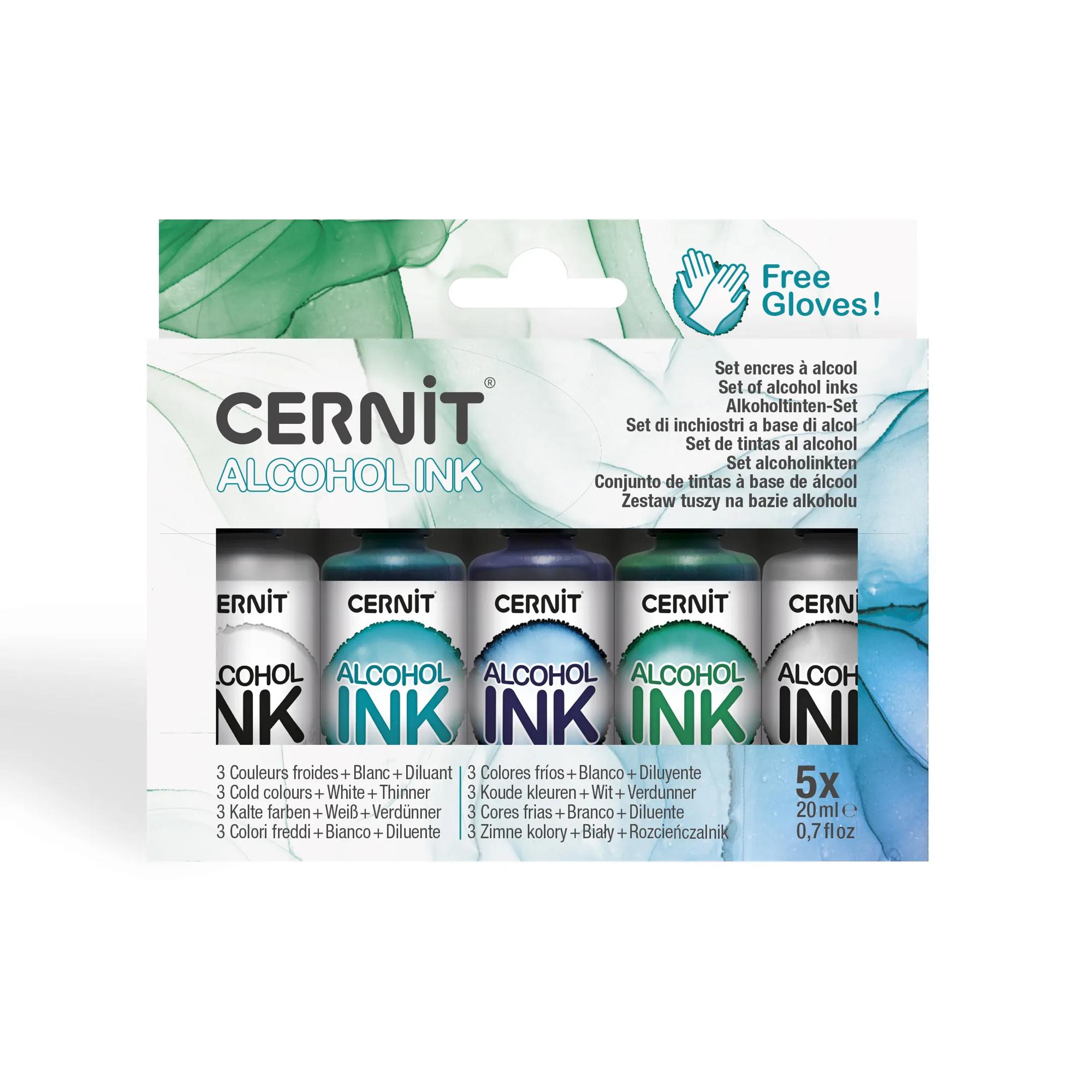 Cernit Alcohol Inkt Koude Kleuren 5x20 cm