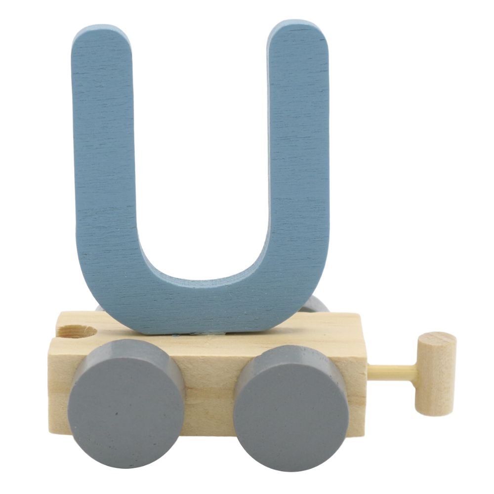 Treinletter Hout U Blue