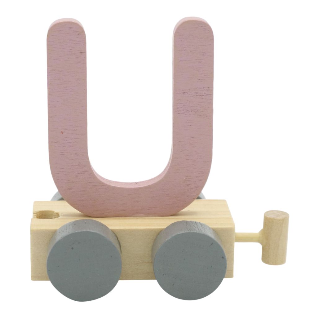 Treinletter Hout U Pink