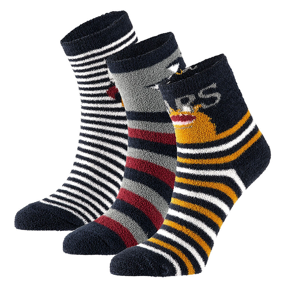 Apollo Homesocks Jongens Softy 3 paar Grijs/Rood - 35/38