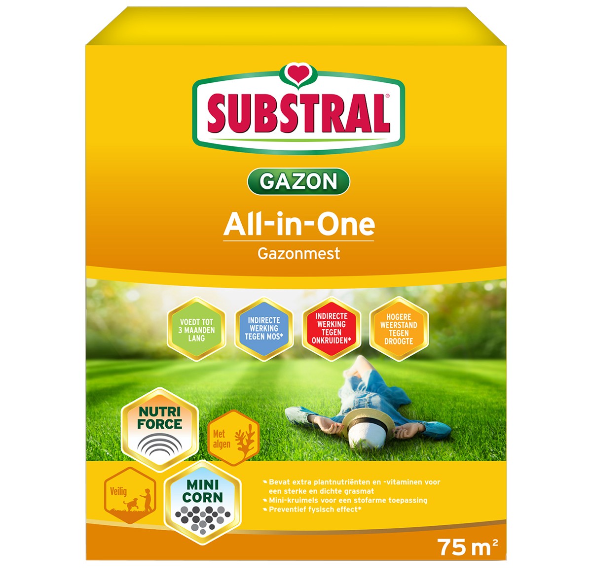 Substral Gazonmest All-In-One 3750 g 75 m2 - Indirect tegen Onkruid en Mos