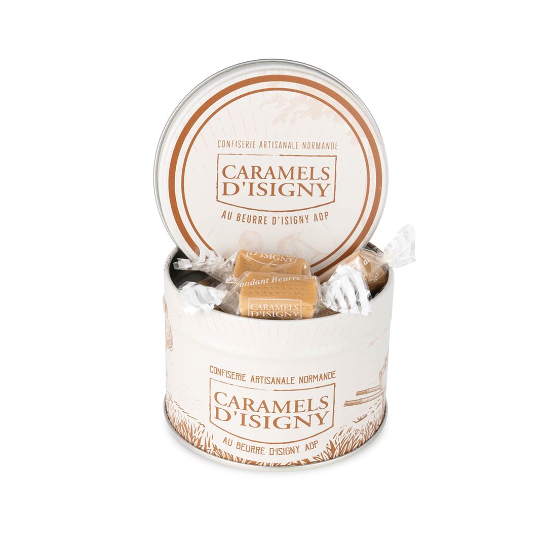 Caramels d'Isigny Caramels Zacht 100g - in Ronde Metalen Doos