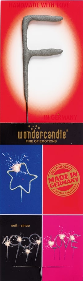Wondercandle Classic Letter F Grijs