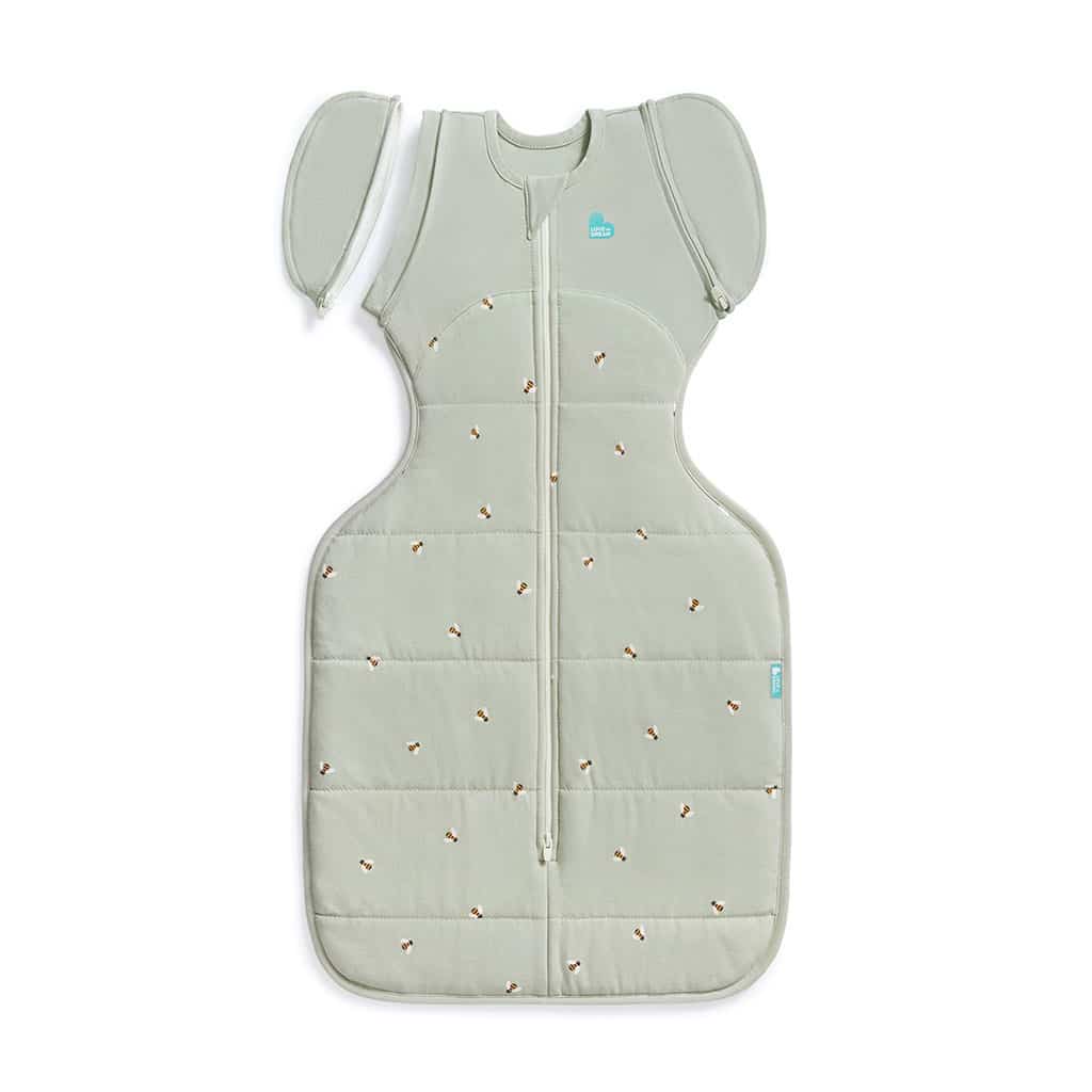 Love to Dream Inbakerslaapzak Swaddle UP Olive Bees Fase 2 medium - Tog 2.5