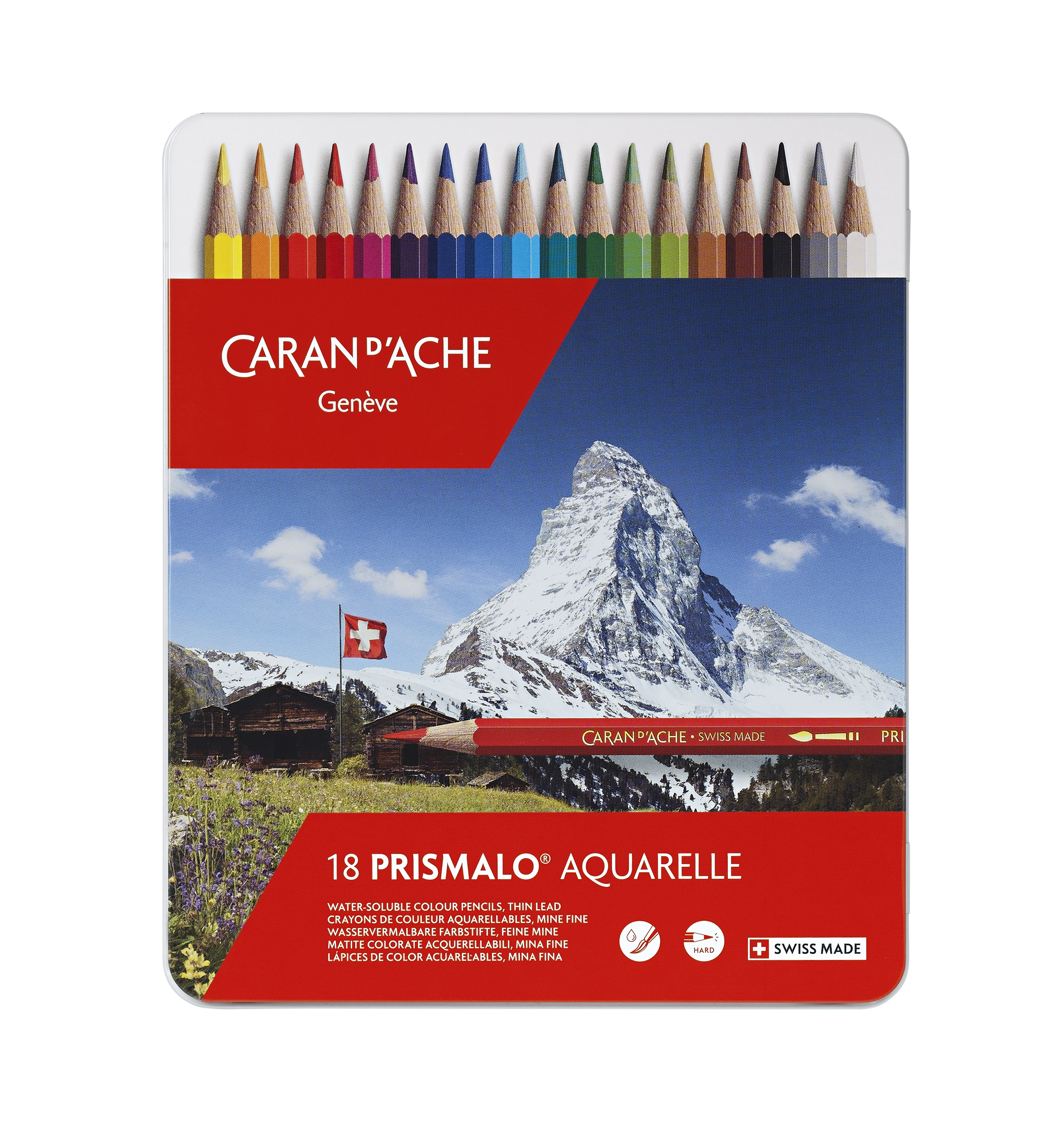 Caran d'Ache PRISMALO Aquarelpotlood 18 stuks in Metaaldoos