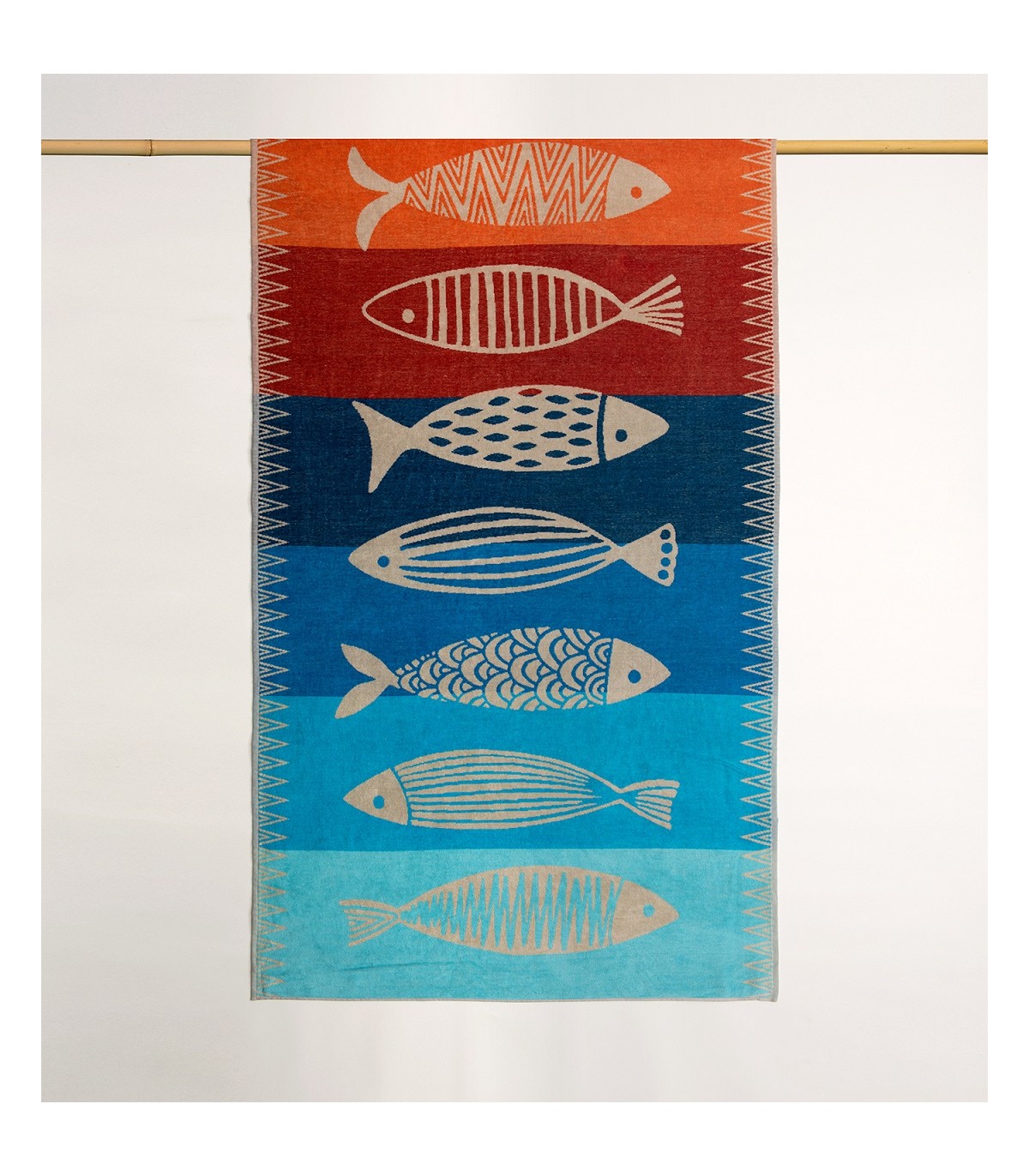 Lasa Home Strandlaken Velours 100x180 cm Kleur 7 Vissen