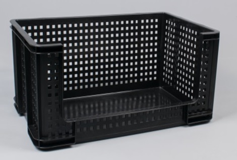 Really Useful Boxes Krat Zwart 64l met Opening Vooraan - 71x44x29 cm