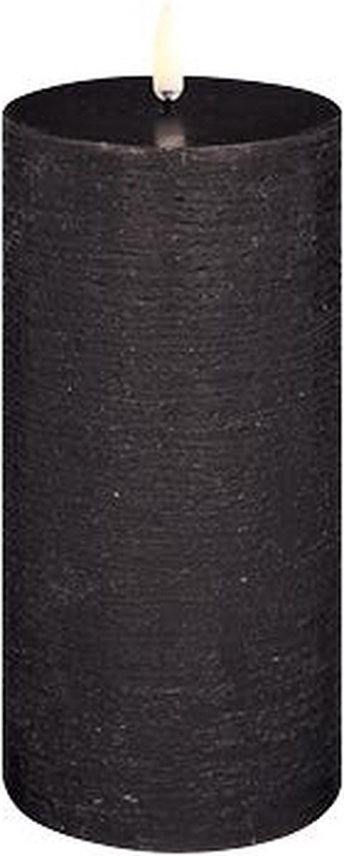 Uyuni Lighting LED Kaars Pillar Rustic Forest Black 7.8x15 cm - op Batterijen (excl.) 2x C