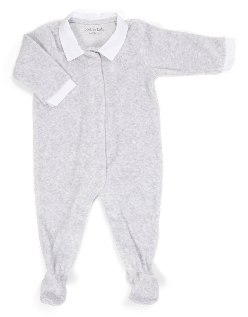 Poetree Unisex Pyjama Velours Lichtgrijs Melange Poetree Unisex Pyjama Velours Lichtgrijs Melange