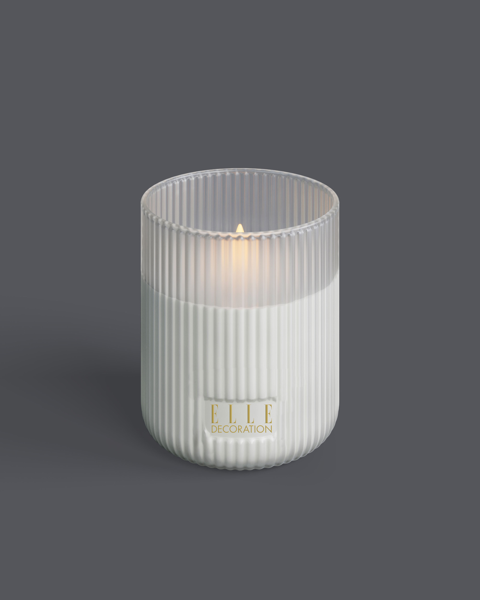 ELLE Decoration LED Kaars Belleville White Frost 10x12 cm - Glas - 1 Vlam - op Batterijen (excl.)