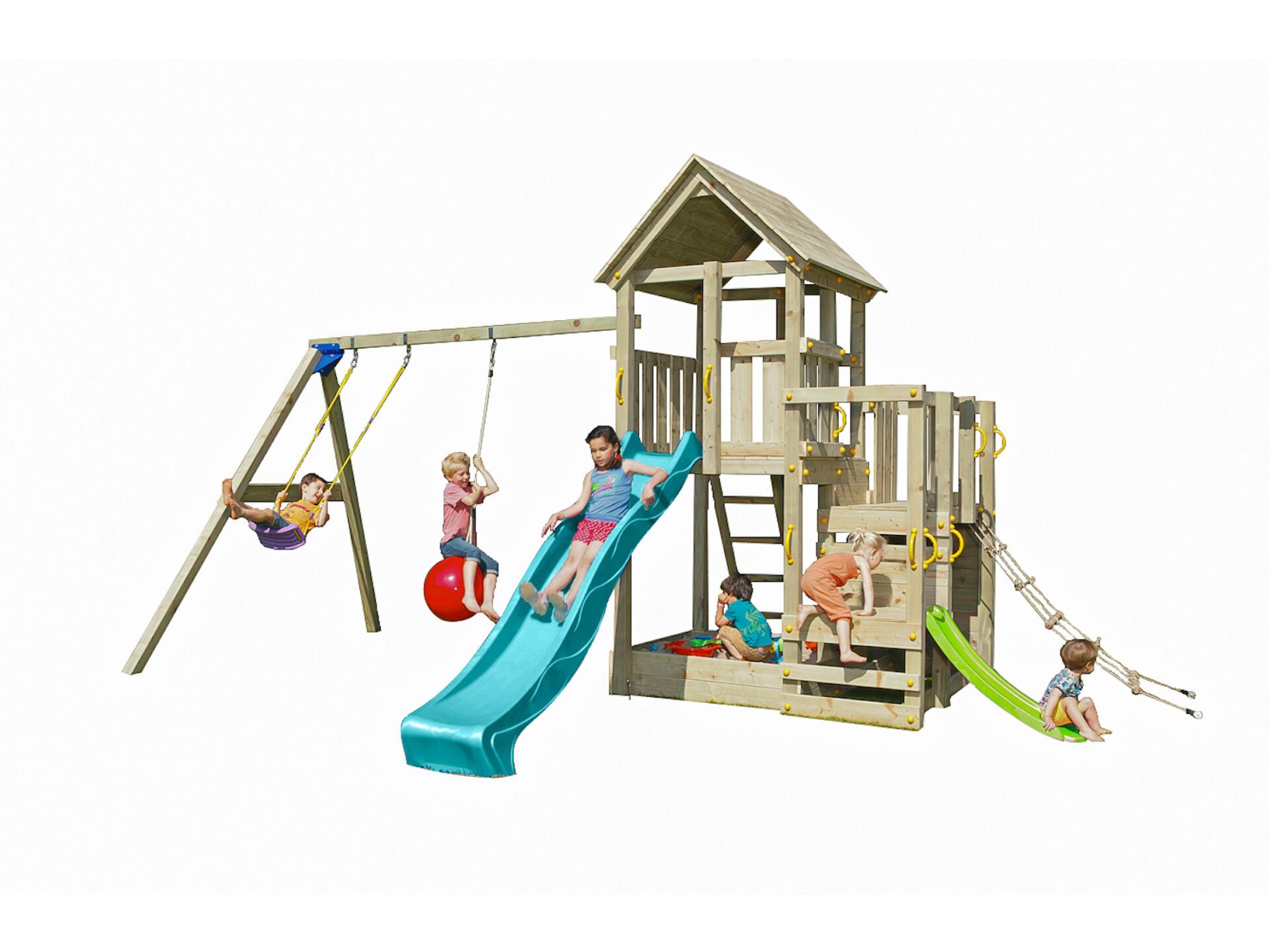 Blue Rabbit Penthouse Speeltoren met Turquoise Glijbaan